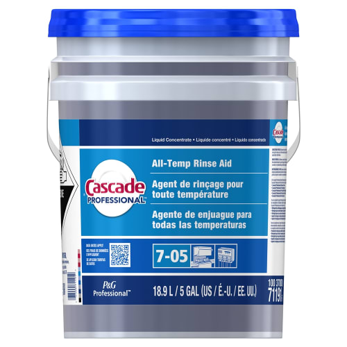 Cascade Professional All-Temp Fast Rinse Aid, Closed Loop, 5 Gallon